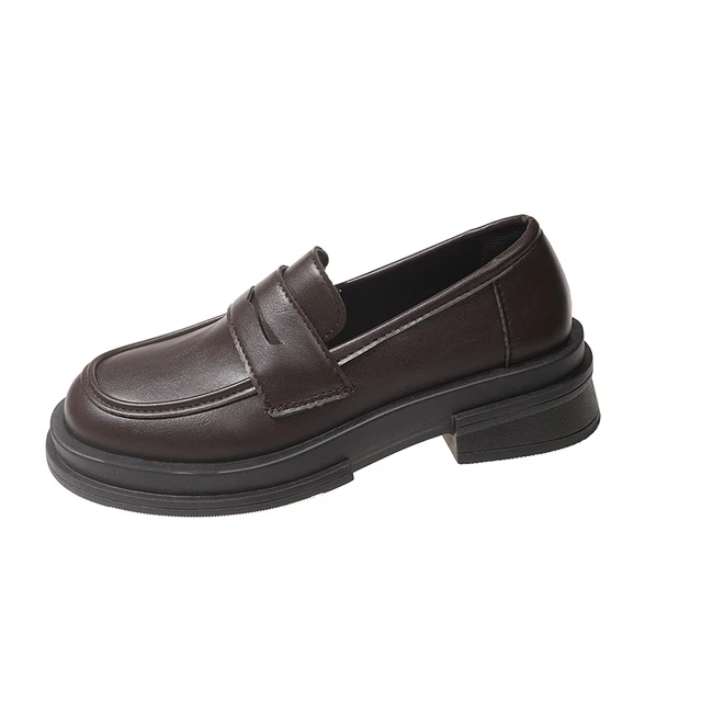 Chaussures d'étudiant de Style japonais, chaussures Lolita Cosplay pour femmes/filles, chaussures à plateforme noires/uniforme café, nouvelle collection 2024 – Image 6