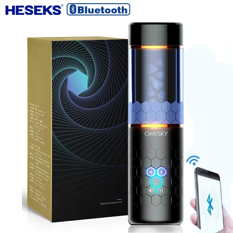 HESEKS automatique poussée Spinning homme masturbateur avec Bluetooth masturbateurs pour hommes vagins chatte vagins jouets sexuels pour hommes