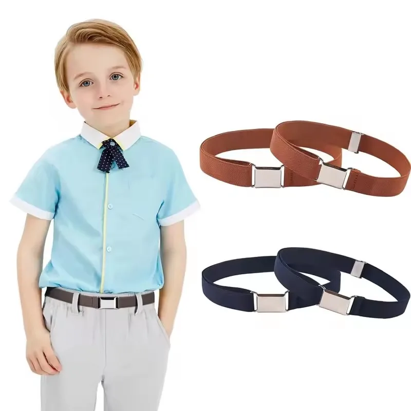 1 pièces enfants ceintures élastiques garçon fille réglable élastique toile ceinture extensible taille ceinture avec boucle étudiant ceinture ceintures neutres