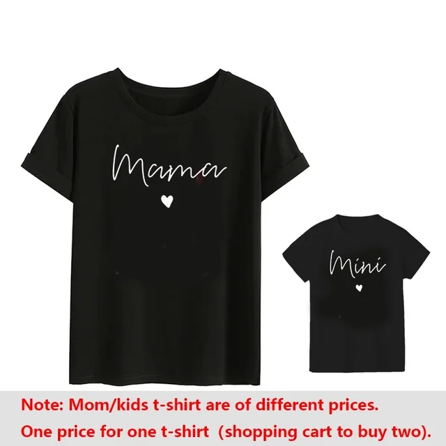 MAMA & MINI-T-shirt à manches courtes en coton pour mère et enfant, vêtements assortis pour maman et fille, à la mode – Image 5