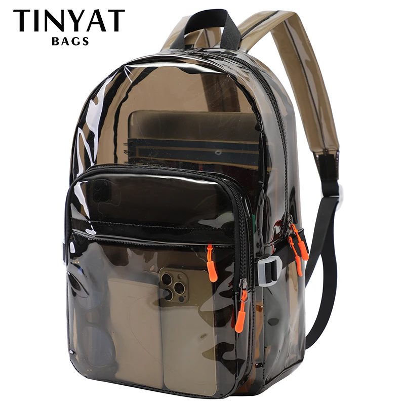 TINYAT – sac à dos Transparent pour femme, accessoire de grande capacité, très résistant, pour le sport, les voyages et l'école