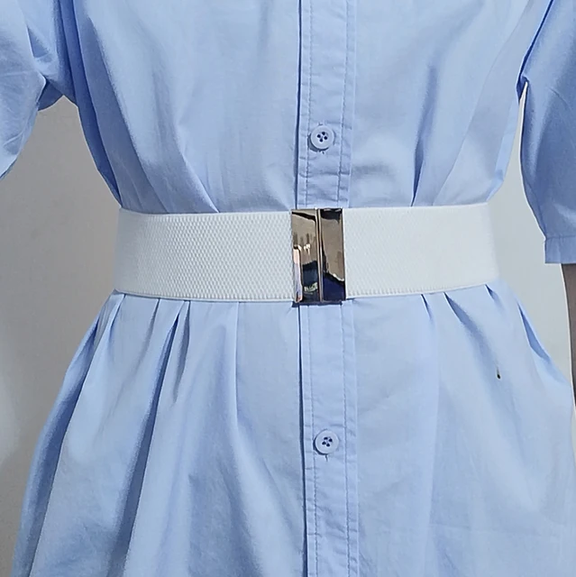 Ceintures de haute qualité pour femmes, taille noire, bande élastique pour dames, boucle ronde, décoration manteau, pull, robe à la mode, blanc riz