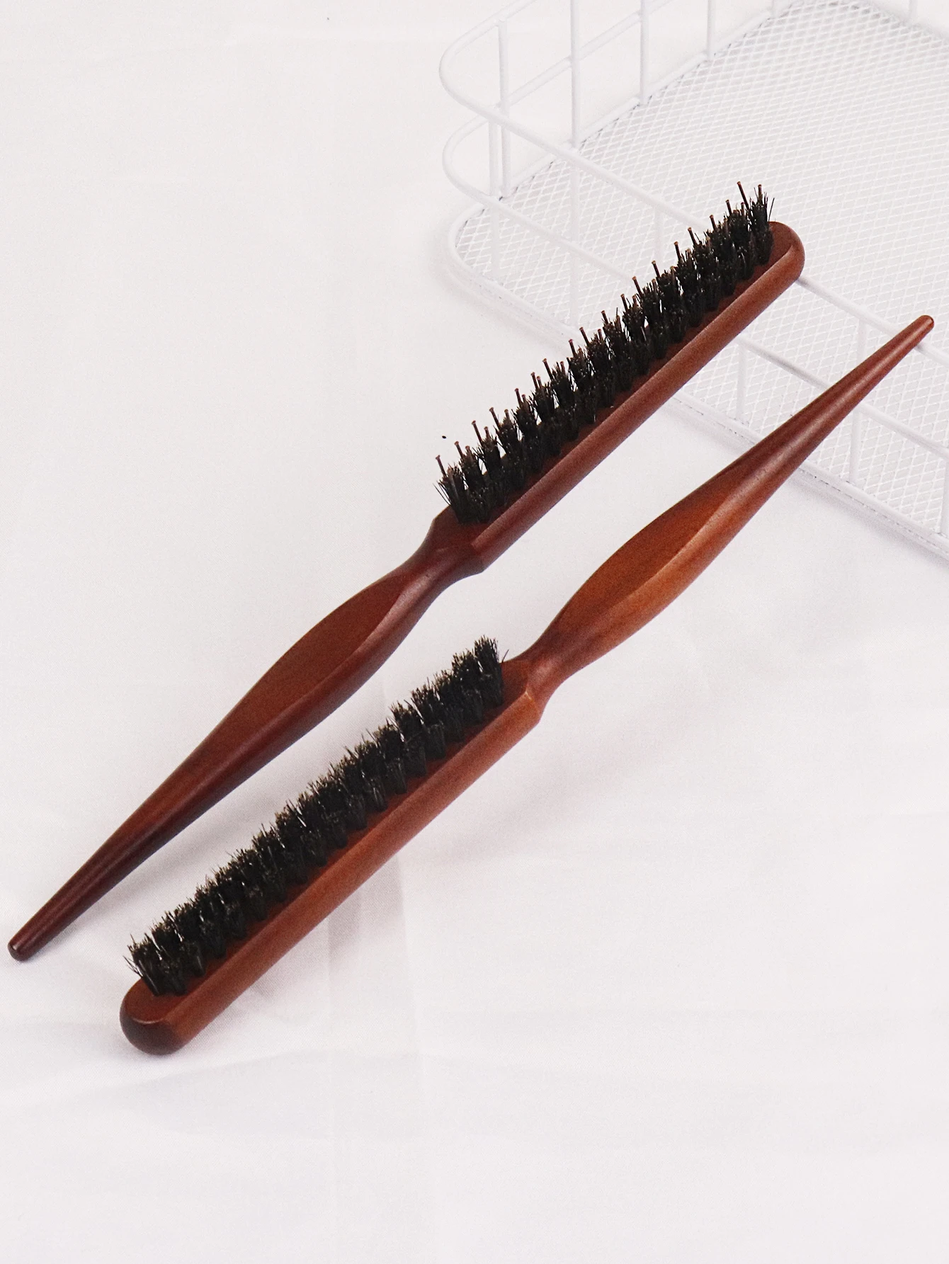 Professional fine line comb back tearing hair brush fluffy wood handle hair brush scalp massage comb Special for real hair wigs