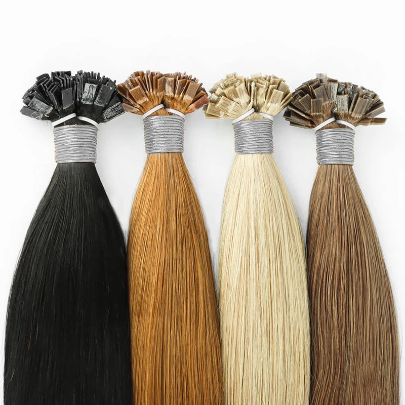Cheveux raides pointe plate Extensions de cheveux naturel réel humain Fusion Extensions de cheveux ensemble kératine Capsule brun blond couleur 30 pouces