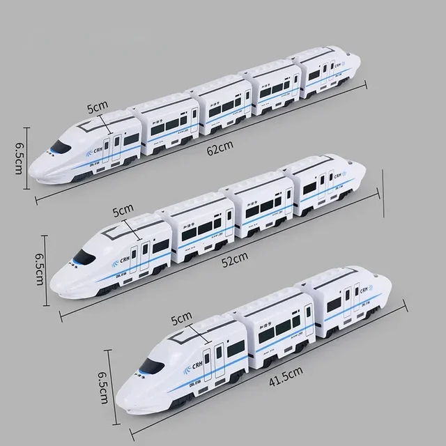 Train ferroviaire à grande vitesse pour enfants, jouet de voiture électrique, modèle de lumière sonore, jouets éducatifs, cadeau d'anniversaire pour garçons et filles – Image 4