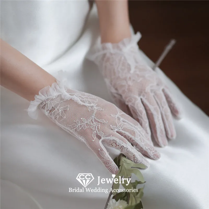 Mitaines en dentelle pour femmes, gants courts élégants, gants de fiançailles, accessoires de Rhde mariage, gants pour patients, nouveau, WG061, CC WG061