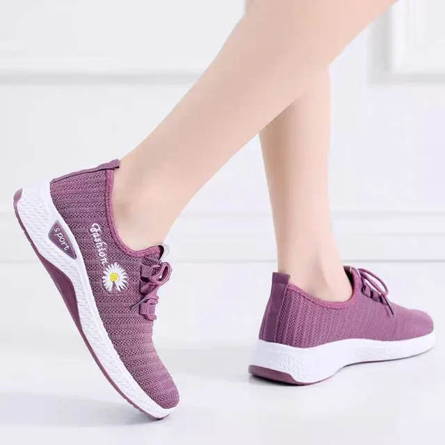 Chaussures de course légères pour femmes, baskets pour adultes, chaussures en filet, baskets confortables à semelles souples, chaussures simples décontractées respirantes pour femmes – Image 2