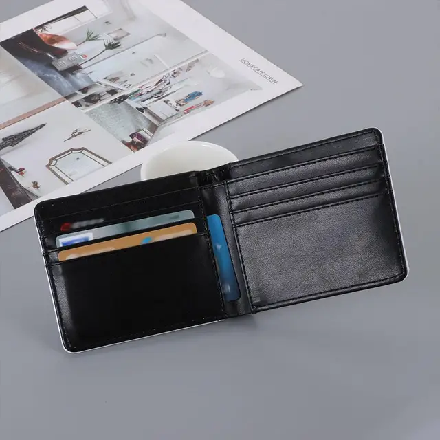 Portefeuille en PU à transfert de chaleur par sublimation pour femmes et hommes, porte-cartes multiples bricolage, sac à main vierge d'impression de voyage de travail – Image 2