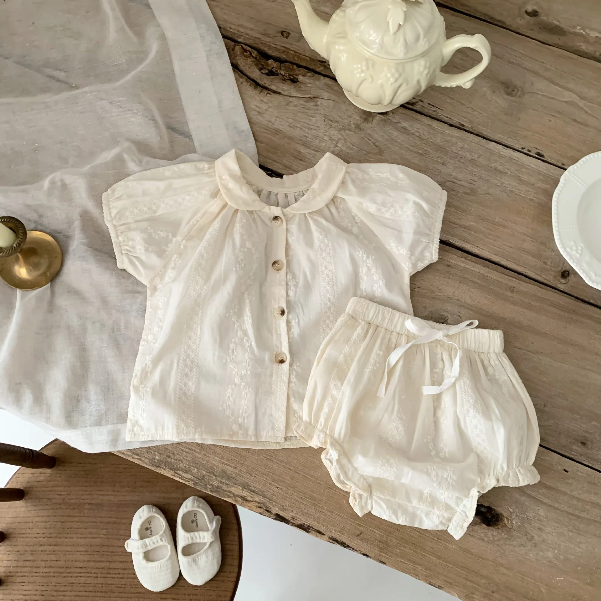 Barboteuse à manches courtes pour bébés filles, édition coréenne, tambours d'escalade imbibés, vêtements pour nouveau-nés, trucs pour bébés, été 2023