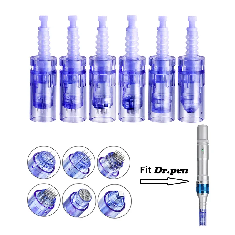 Aiguille de cartouche à fente à baïonnette pour A6 Dr Pen Microneedle Dr.Pen Microneedling tatouage pour 1/3/5/7/9/12/24/36/42/Round Nano 3D 5D