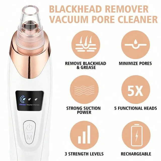 Nettoyant électrique pour les soins de la peau du visage, élimine l'acné sous vide, les pores profonds du visage, dissolvant de points noirs pour femmes – Image 4
