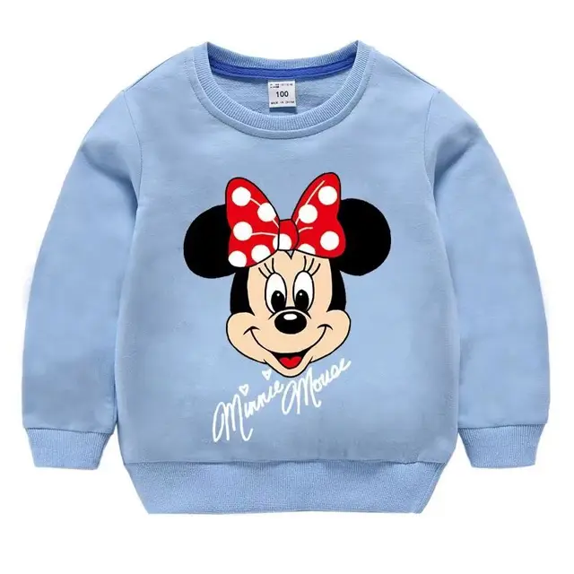 Pull à manches longues Disney Minnie Mouse pour enfants, vêtements pour bébés filles, haut de dessin animé pour enfants, PVD, automne – Image 6