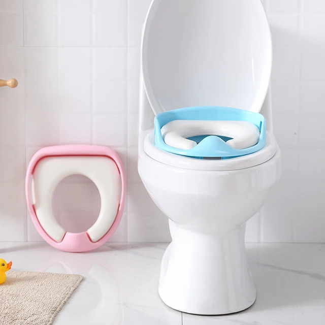 Siège de toilette rembourré en PVC pour enfants, siège de toilette auxiliaire portable pour nourrissons, siège de toilette d'entraînement pour bébés masculins et féminins – Image 2