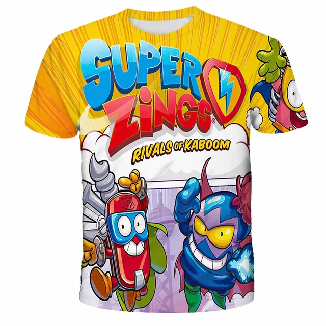 T-shirt d'été pour enfants, série Los Super Zings, impression de motifs, DibuCage De smile Zings, vêtements pour enfants, nouveau, 2024 – Image 6