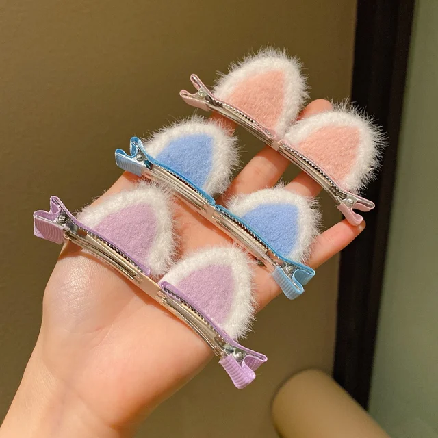Pinces oreilles de lapin solides pour bébés filles, Barrettes Kawaii faites à la main, couvre-chef, accessoires de cheveux pour enfants, 2 pièces/ensemble, nouvelle collection – Image 3