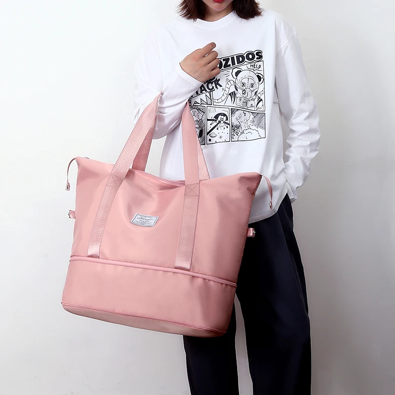 Sac à main extensible de grande capacité pour femmes, sac de rangement pour bagages, sac de voyage de loisirs, sac à main étanche en Nylon pour sport et Fitness