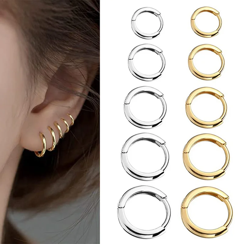 Petites boucles d'oreilles simples en acier inoxydable pour femmes et hommes, Piercing d'oreille pour Cartilage, bijoux Pendientes Hombre Mujer, nouvelle collection 2022