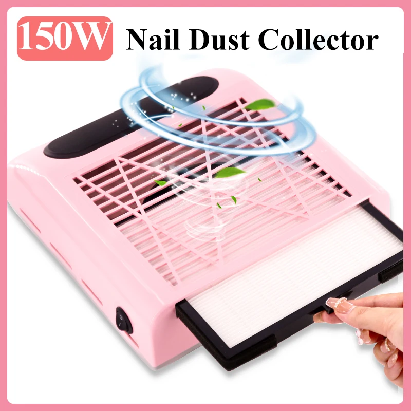 Collecteur de poussière d'ongles, Machine-outils de manucure, aspirateur à ongles à forte puissance avec filtre, ventilateur d'extraction d'ongles, outil d'art des ongles