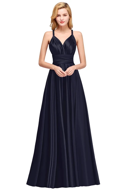 Robes de demoiselle d'honneur grande taille pour femmes, robe Infinity Convertible, Sexy, dos nu, multidirectionnelle, soie de lait, robes de soirée de mariage, 2023 – Image 6