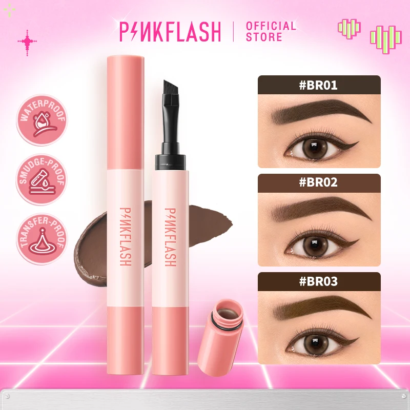 PINKFLASH – pommade à sourcils imperméable, rehausseur, longue durée, lisse, séchage rapide, 3 couleurs, Gel teinté, maquillage, cosmétiques