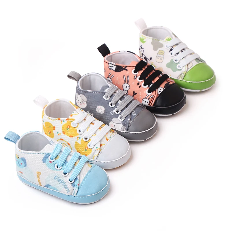 Bébé Toile Chaussures Décontractées Prewalking pour Tout-Petit 0-12 Mois Mignon Animal Imprimé Plusieurs Choix Doux Coton Anti-ald Semelle YS-17