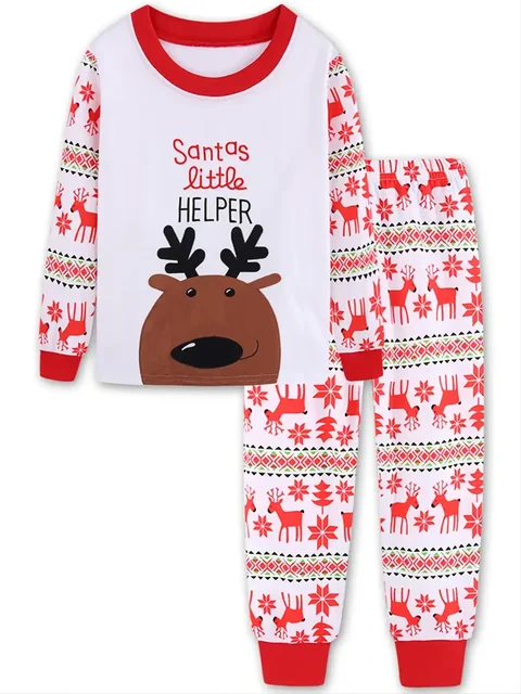 Ensembles de pyjamas de noël pour garçons et filles, vêtements de nuit pour enfants en bas âge, renne, père noël – Image 2