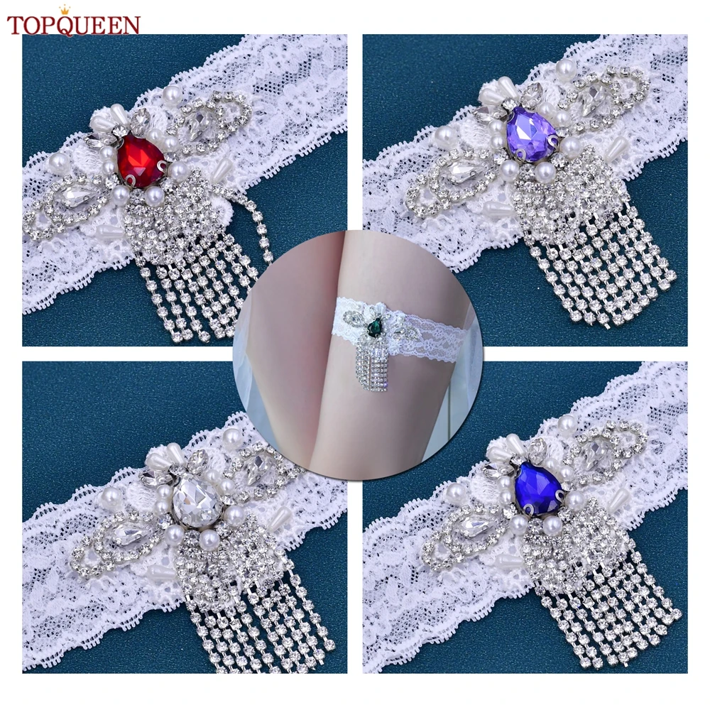 TOPCLS EEN-Jarretières de mariée en dentelle élastique, comparateur de diamant sexy, mariage ST60