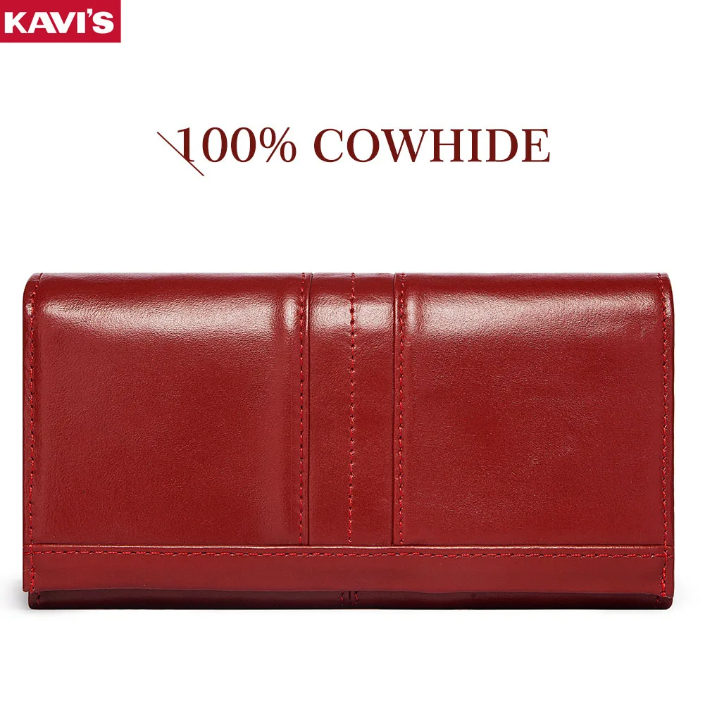 Pochette en cuir véritable pour femme, portefeuilles, sac à main pour téléphone portable, blocage RFID, porte-carte de crédit, poche zippée, mode féminine