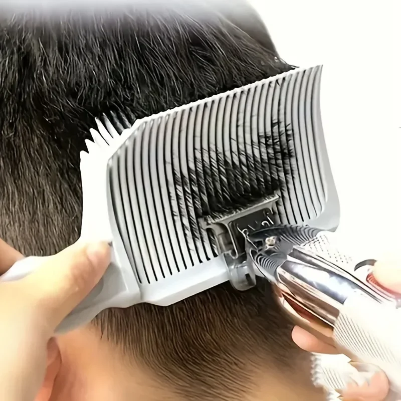 Peigne de décoloration professionnel pour barbier, mélange de cheveux à dessus plat pour hommes, brosse de décoloration résistante à la chaleur, outil de coiffure pour Salon
