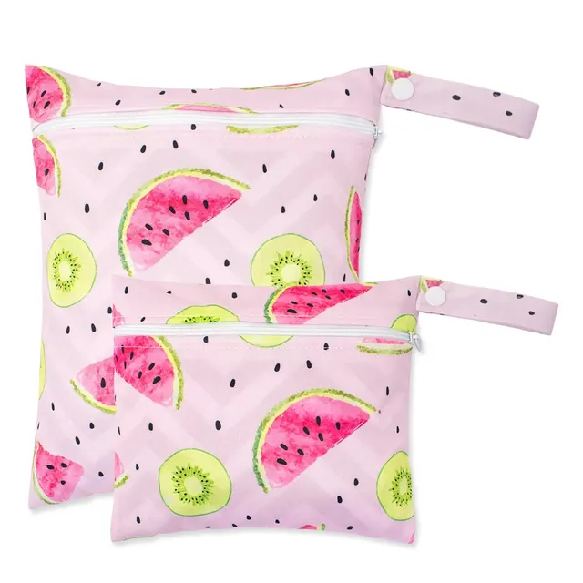 Ensemble de 2 pièces de poche à fermeture éclair lisse, utilisation multi-scénarios, peut être accrochée, imperméable, réutilisable, housse pour couches, sac humide, sac de Yoga lavable – Image 2