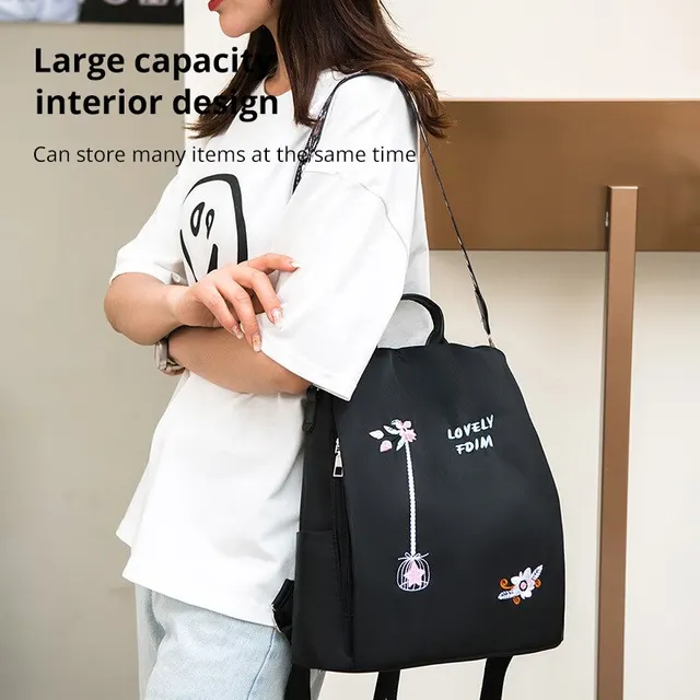 Imperméable Oxford Femmes Sac À Dos De Mode Casual Broderie Designer Femme Grande Capacité Voyage Sac À Main Shopping Knaps – Image 5