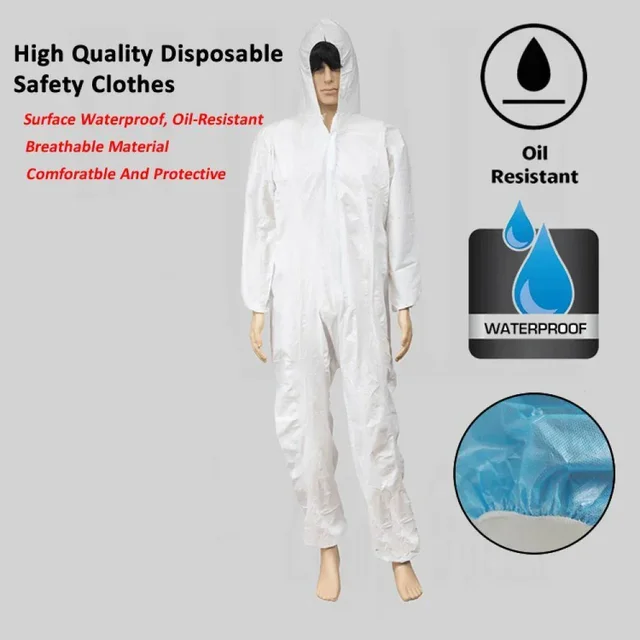 Dustproof Coverall Sanitary Isolation Protection Jump Suit Work Safety Clothes Breathable Sparying Paint Labour Overall – Image 5