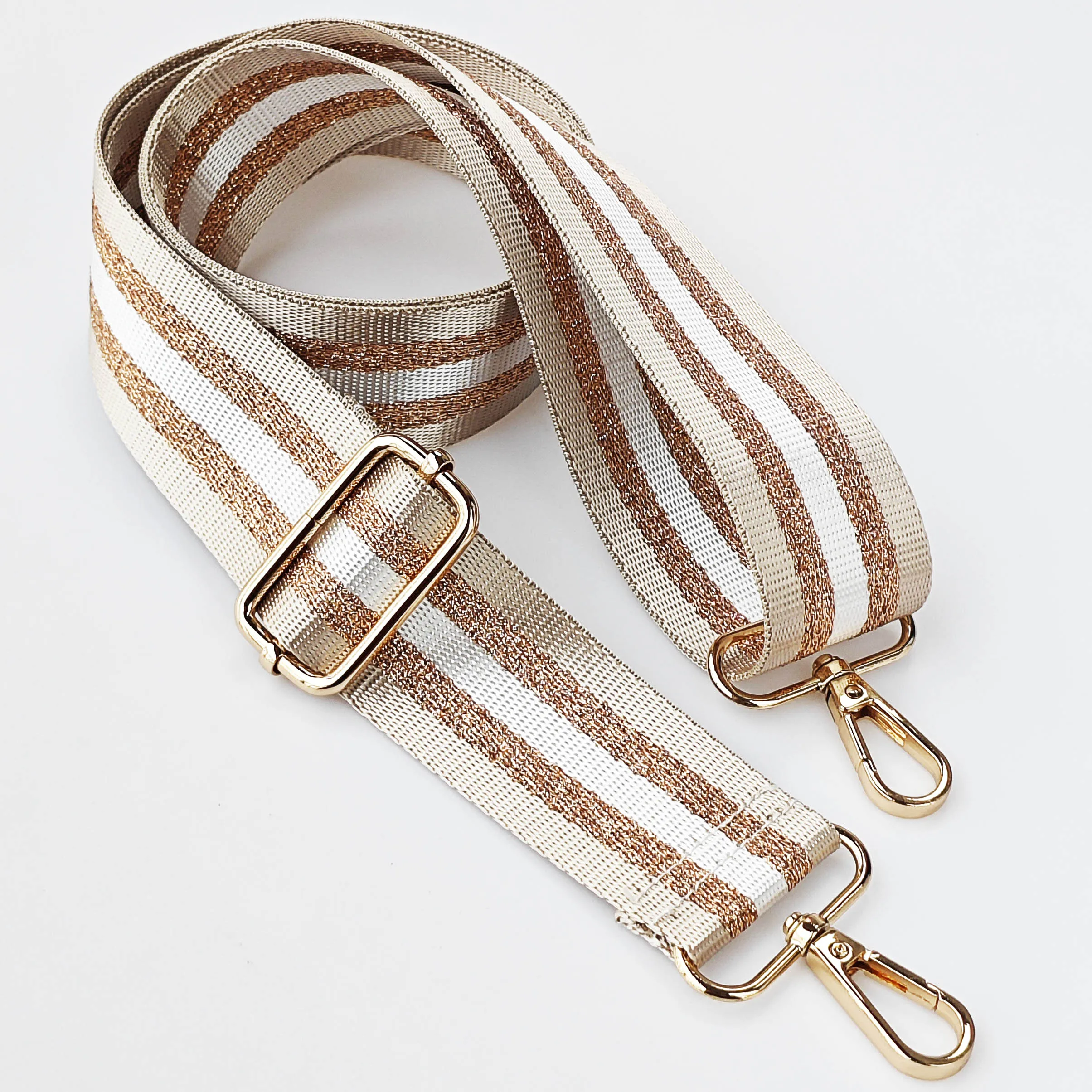 Sangle de sac à main réglable de 1.50 pouces de large, sangle de sac à main de remplacement, sangle de fil Lurex initiée, 1 pièce