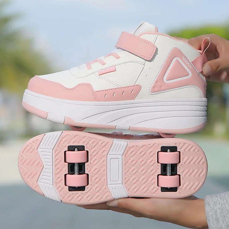 Chaussures de patins à roulettes pour enfants, baskets d'automne à 4 roues, mode sport décontractée, jouet, cadeau d'anniversaire, jeux pour garçons et filles