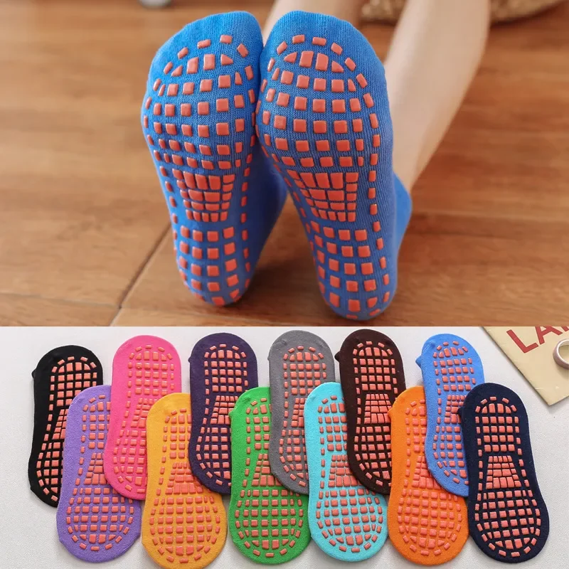 Chaussettes antidérapantes pour enfants et adultes, Trampoline Parent-enfant, chaussettes en coton élastique pour garçons et filles, sport d'extérieur pour enfants, chaussettes familiales