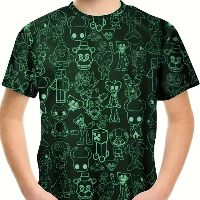 T-Shirt tendance pour garçons et filles, dessin animé créatif imprimé en 3d, décontracté, à la mode, pour l'extérieur, hauts mignons, 2024 – Image 2