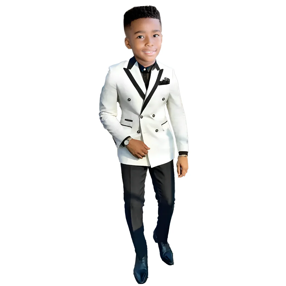 Tenue de mariage pour enfants, veste, pantalon, gilet, robe de soirée, col châle, Blazer pour enfants, ensemble complet personnalisé de 3 à 16 ans, 2 pièces