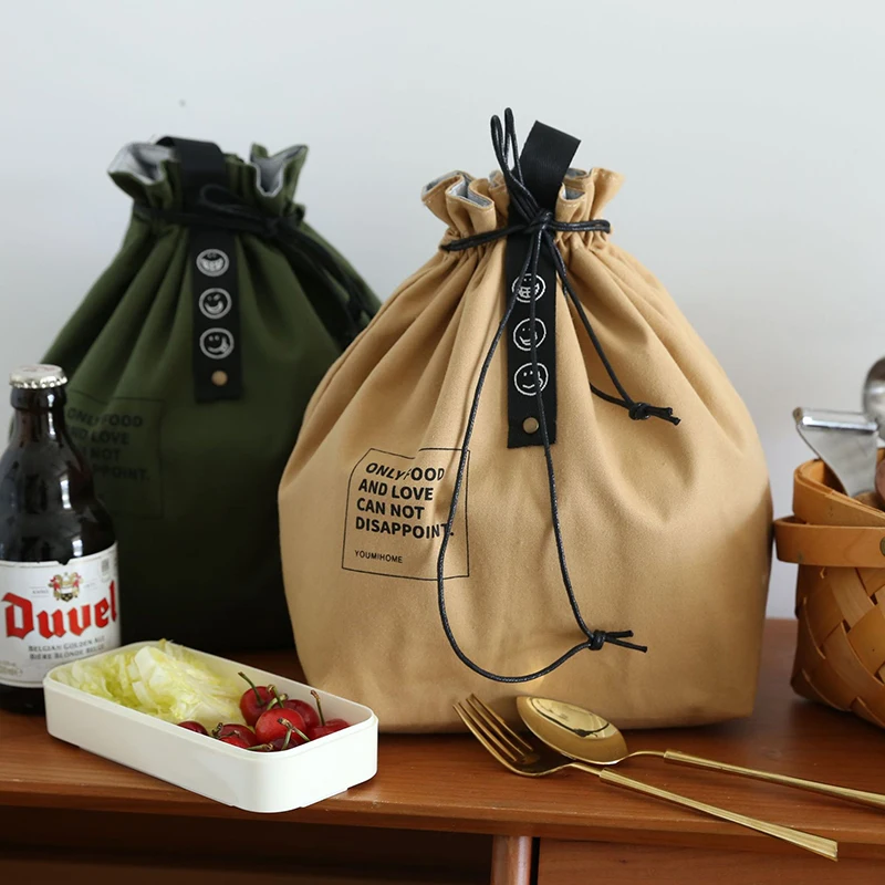 Sac à déjeuner en toile, boîte à Bento, sac à main Portable pour pique-nique en plein air, conteneur de dîner, école, conservation des aliments frais, fourre-tout, accessoires