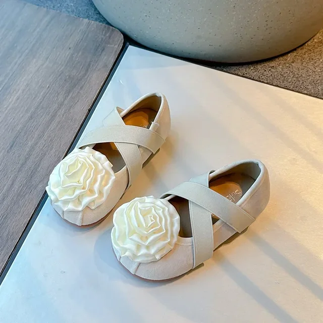 Chaussures de Ballet rétro françaises à fleurs douces pour filles, mocassins simples de printemps pour enfants, chaussures plates de princesse antidérapantes à semelles souples – Image 3