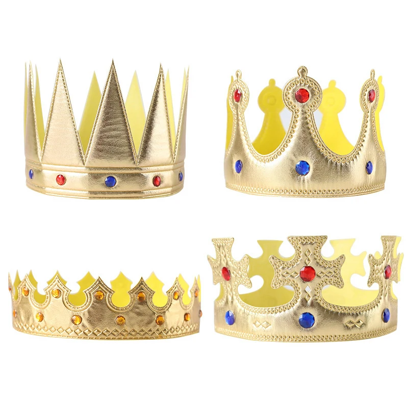 Chapeaux de couronne d'anniversaire pour filles, chapeau de reine pour garçons et enfants, chapeaux de fête pour adultes, décorations de fête, fournitures de couronne