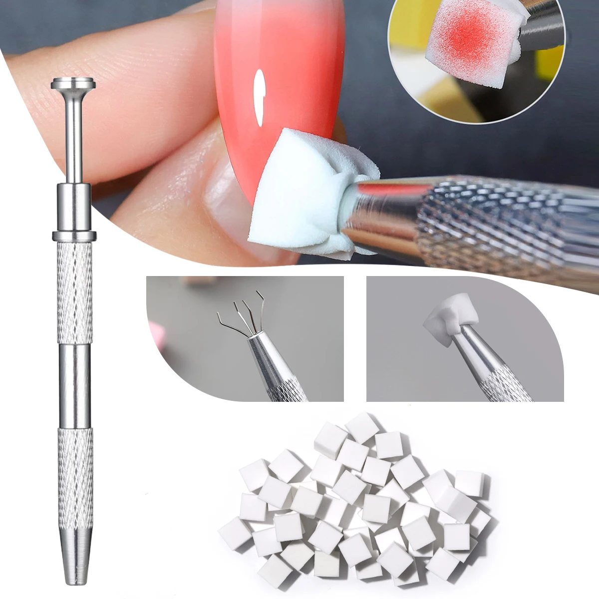 Ensemble d'éponges pour manucure à faire soi-même, 100 pièces, outils créatifs pour nail art, nickel é, accessoires