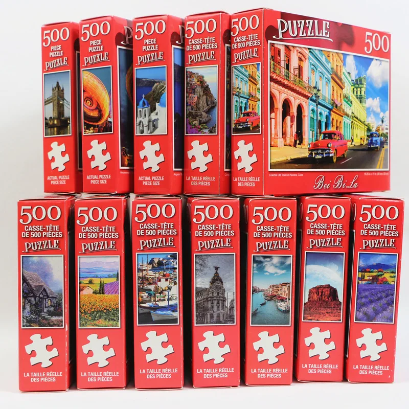 Puzzle de 500 Pièces à Motifs de Paysage Divers, Jouet pour Enfant, Cadeau de Noël