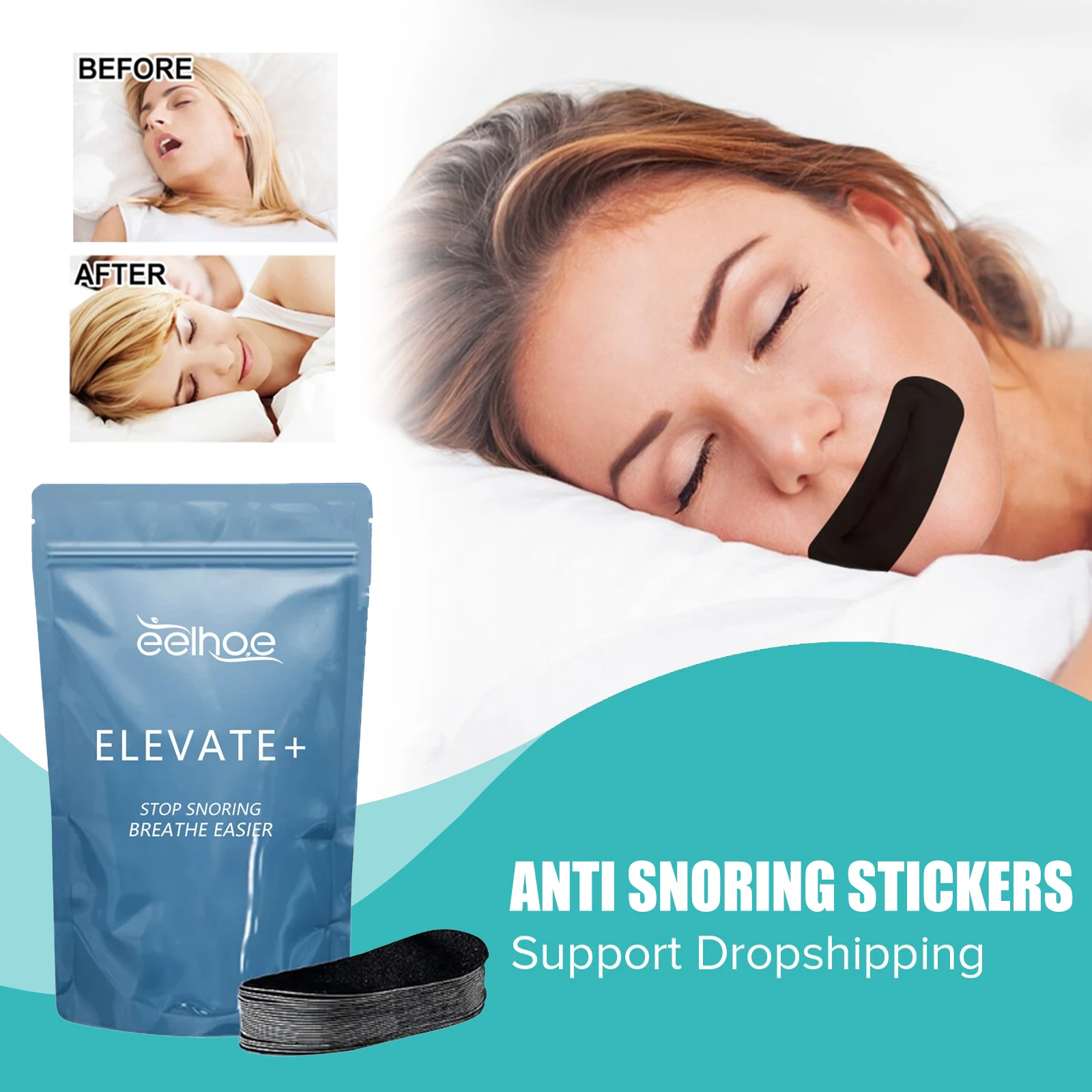 Autocollant anti-sicing pour adulte, favorise un meilleur sommeil, améliore la ories buccale, SAP, ronflement, nuit, ration, bande buccale