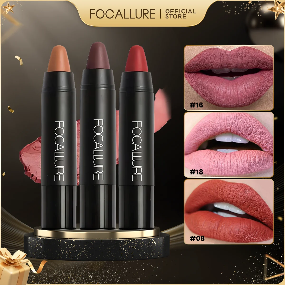 FOCALLURE 31 couleurs mat rouge à lèvres longue durée imperméable Sexy baume à lèvres antiadhésif teinte crayon à lèvres maquillage cosmétiques pour les femmes