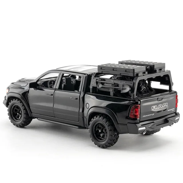 1:32 DODGE Mammoth 1000 TRX alliage pick-up modèle de voiture en métal moulé sous pression modèle de véhicule tout-terrain Simulation sonore et lumineuse enfants jouet cadeau – Image 3