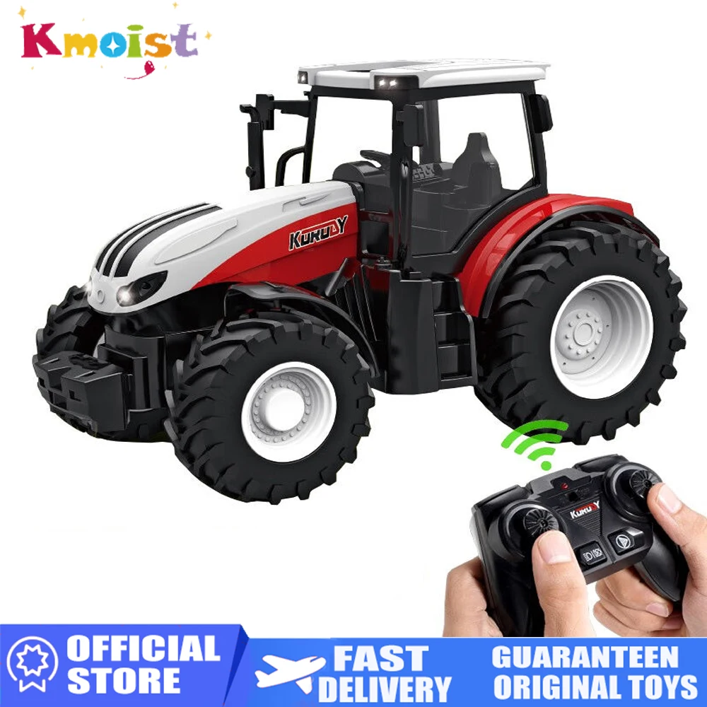 1/24 télécommande voiture RC tracteur remorque avec phare LED jouets de ferme 2.4GHZ camion simulateur agricole pour enfants garçon jouet cadeau