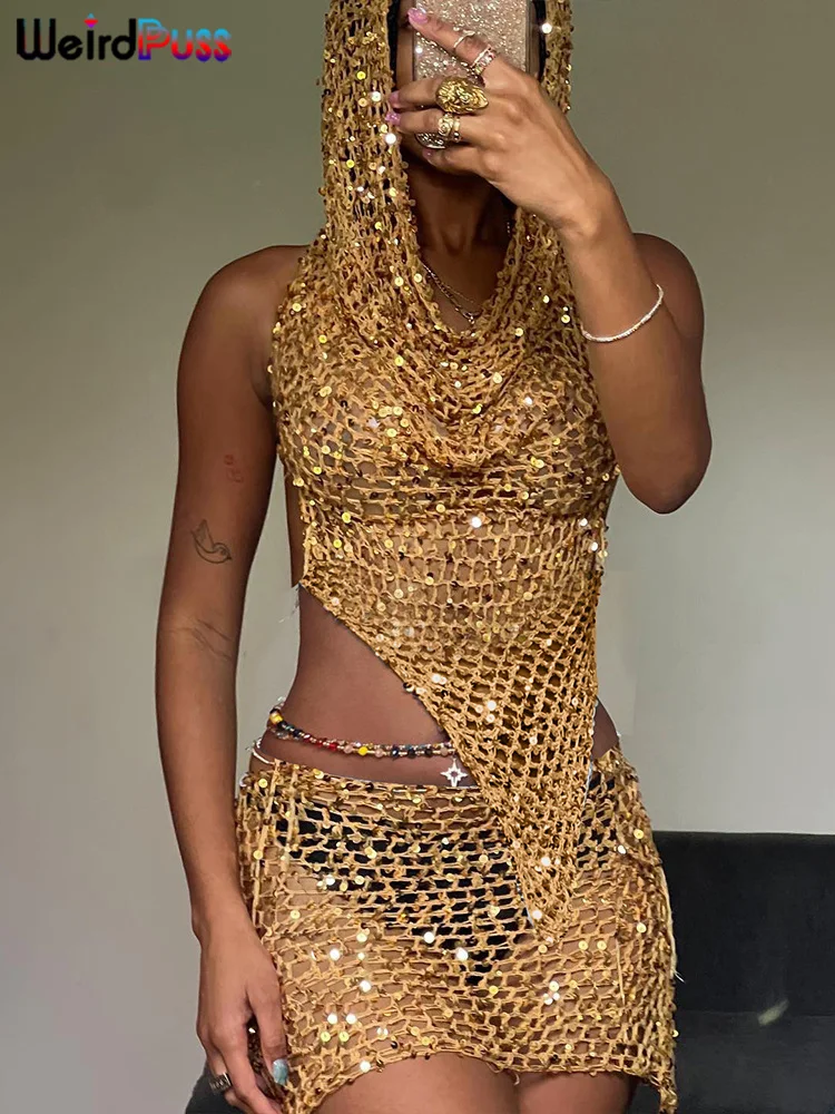 Ensemble 2 pièces à paillettes pour femmes