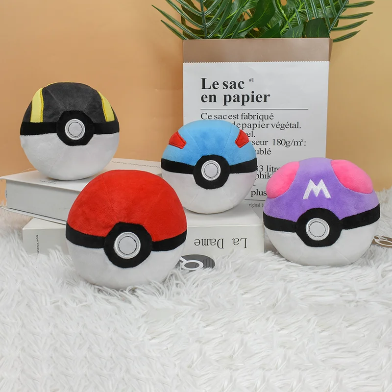 Master Ball-Jouet en Peluche Poké Ultra Ball, Animaux en Peluche Doux, Dessin Animé, Pendentif pour Sac à Dos, Décoration d'Anniversaire