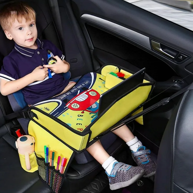 Escalier de voyage pour enfants, siège auto pour tout-petits et enfants, tour pour avion, table de siège auto avec évaluation pour les activités de voyage sur la route
