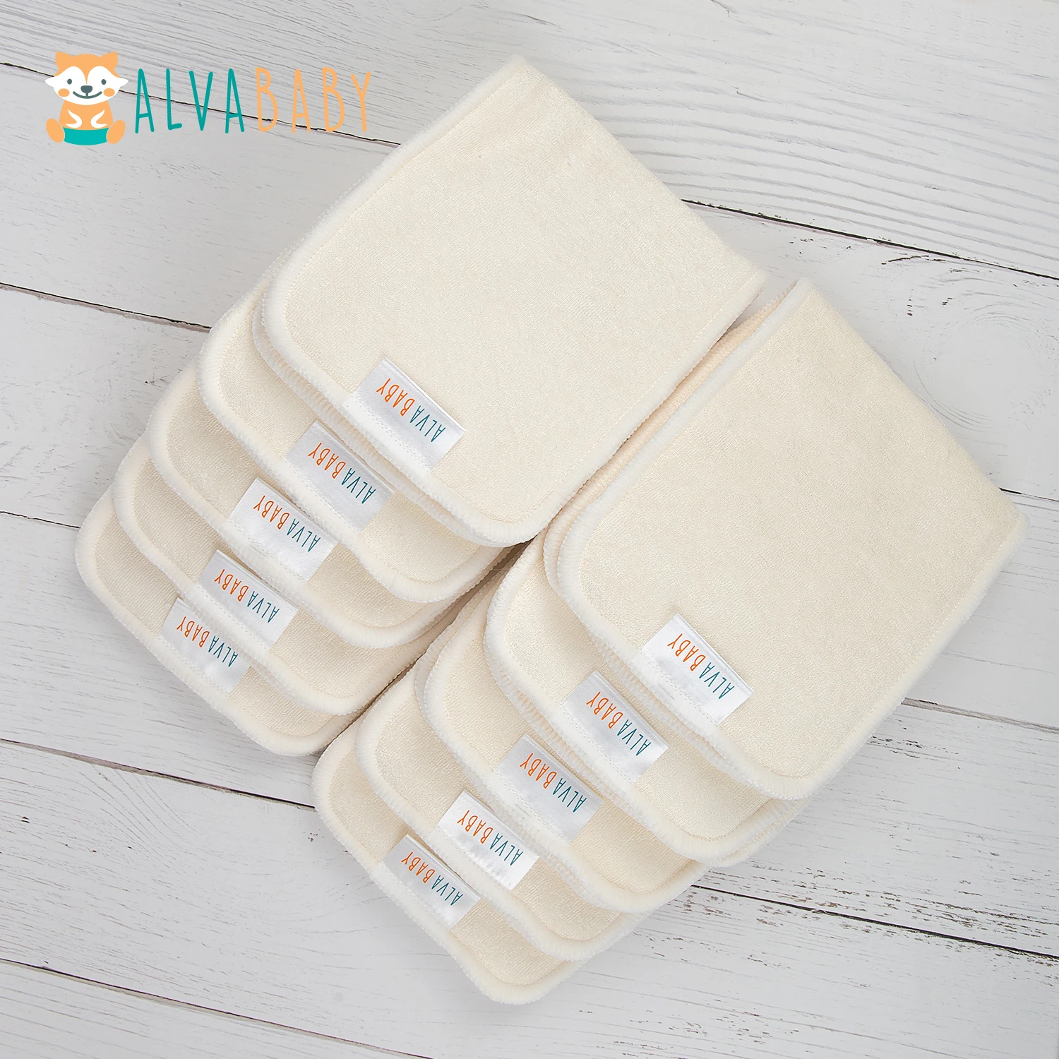 (10 pièces par lot) ALVABABY antibactérien haute absorption 4 couches insert en bambou lavable couche-culotte en bambou Iiner